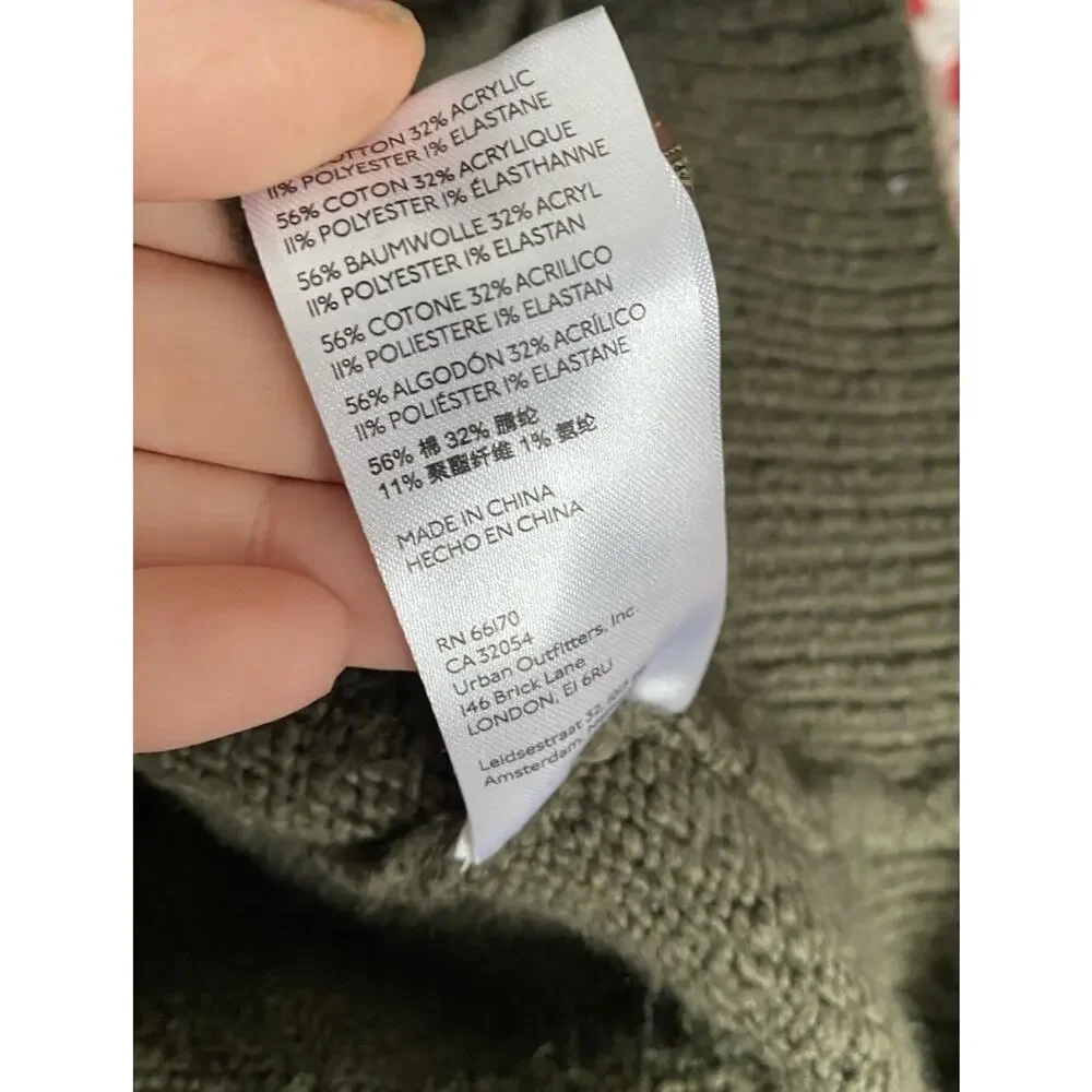 Anthropologie Pilcro cable knit shawl collar cardigan sweater olive Women S Knit - Picture 15 of 16